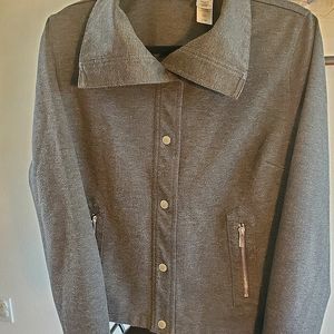 Liz Claiborne charcoal gray snap up jacket Large